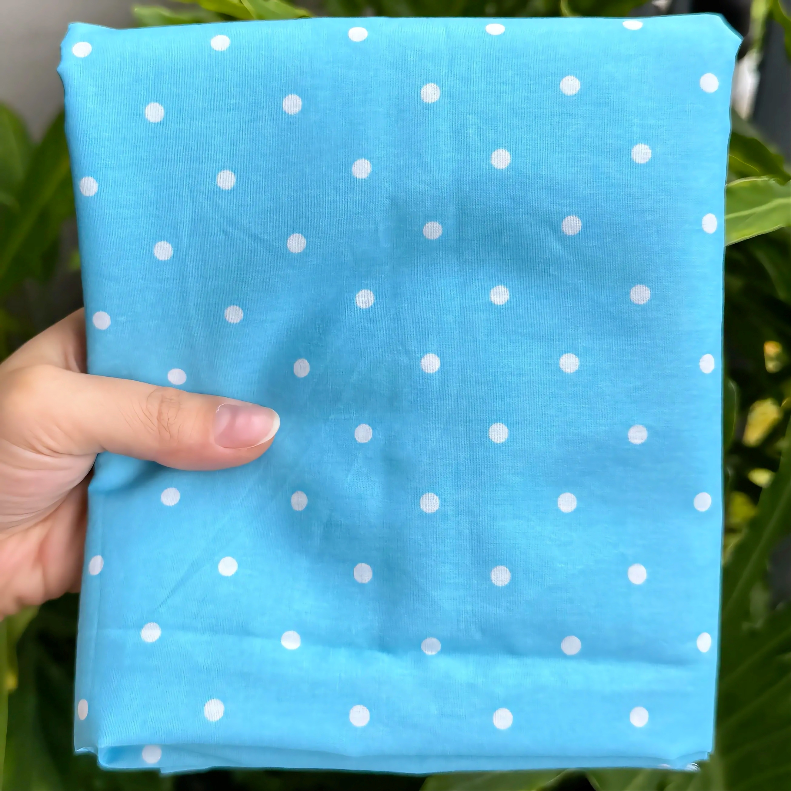 (Thô cotton) Vải chấm bi nhiều màu (dài 1m, khổ 1.45m, vải cắt liền) may quần áo trẻ em người lớn, decor, DIY