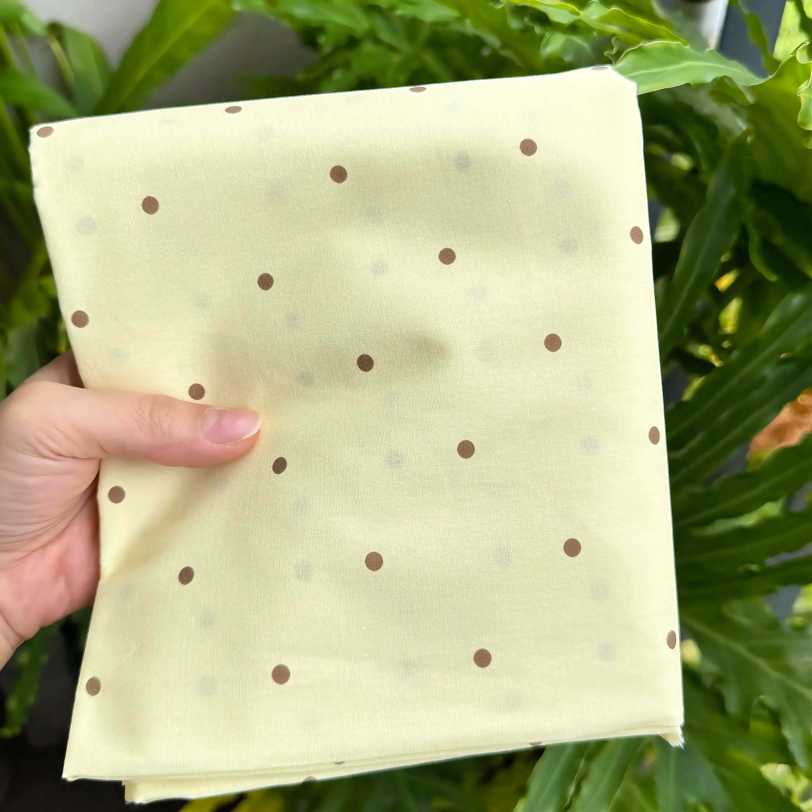 (Thô cotton) Vải chấm bi nhiều màu (dài 1m, khổ 1.45m, vải cắt liền) may quần áo trẻ em người lớn, decor, DIY