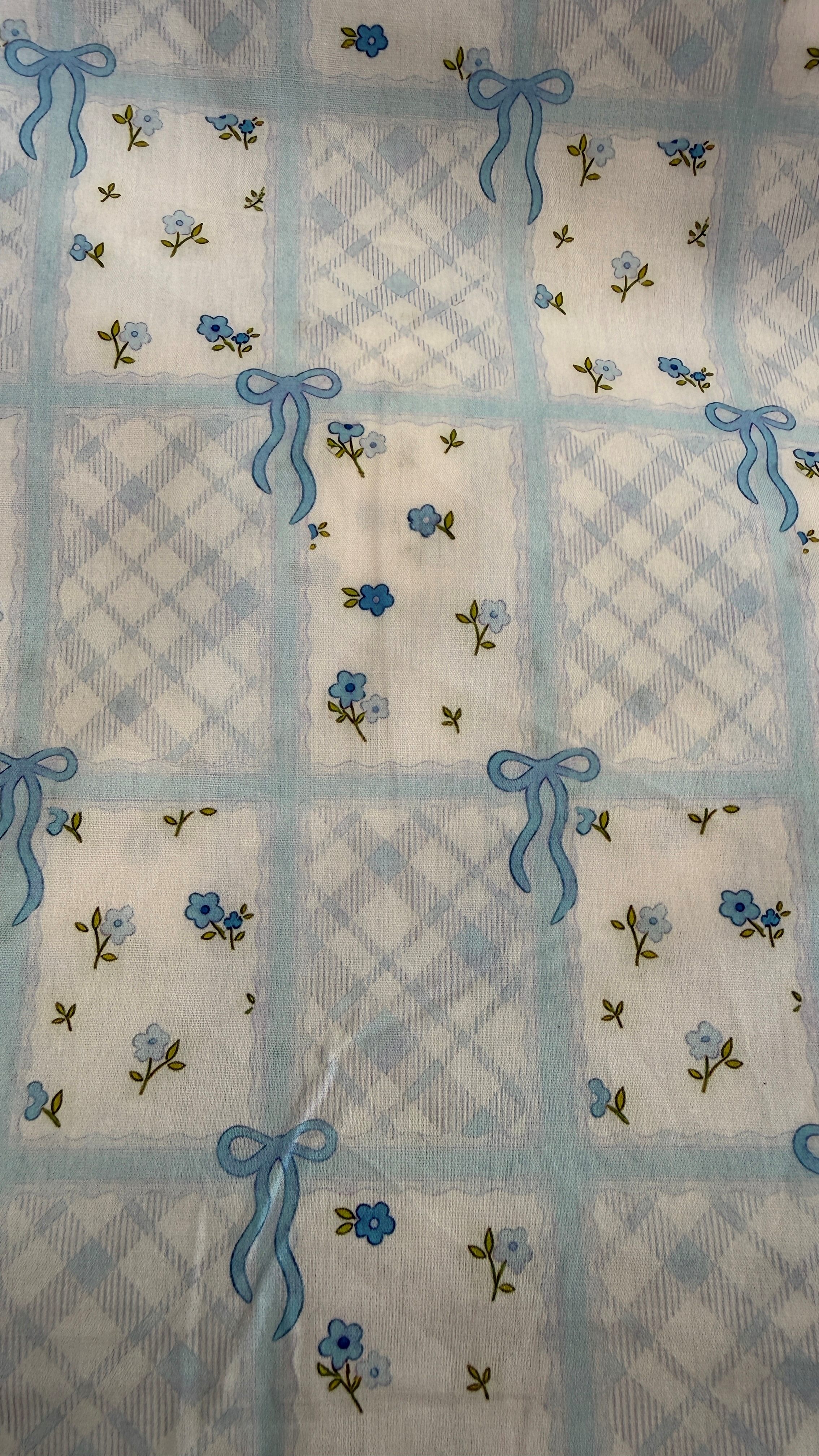 Vải thô cotton (SLx0.5m khổ 1.45m) kate lụa 3D họa tiết in hoa nhí phong phú, đa dạng, bắt mắt.
