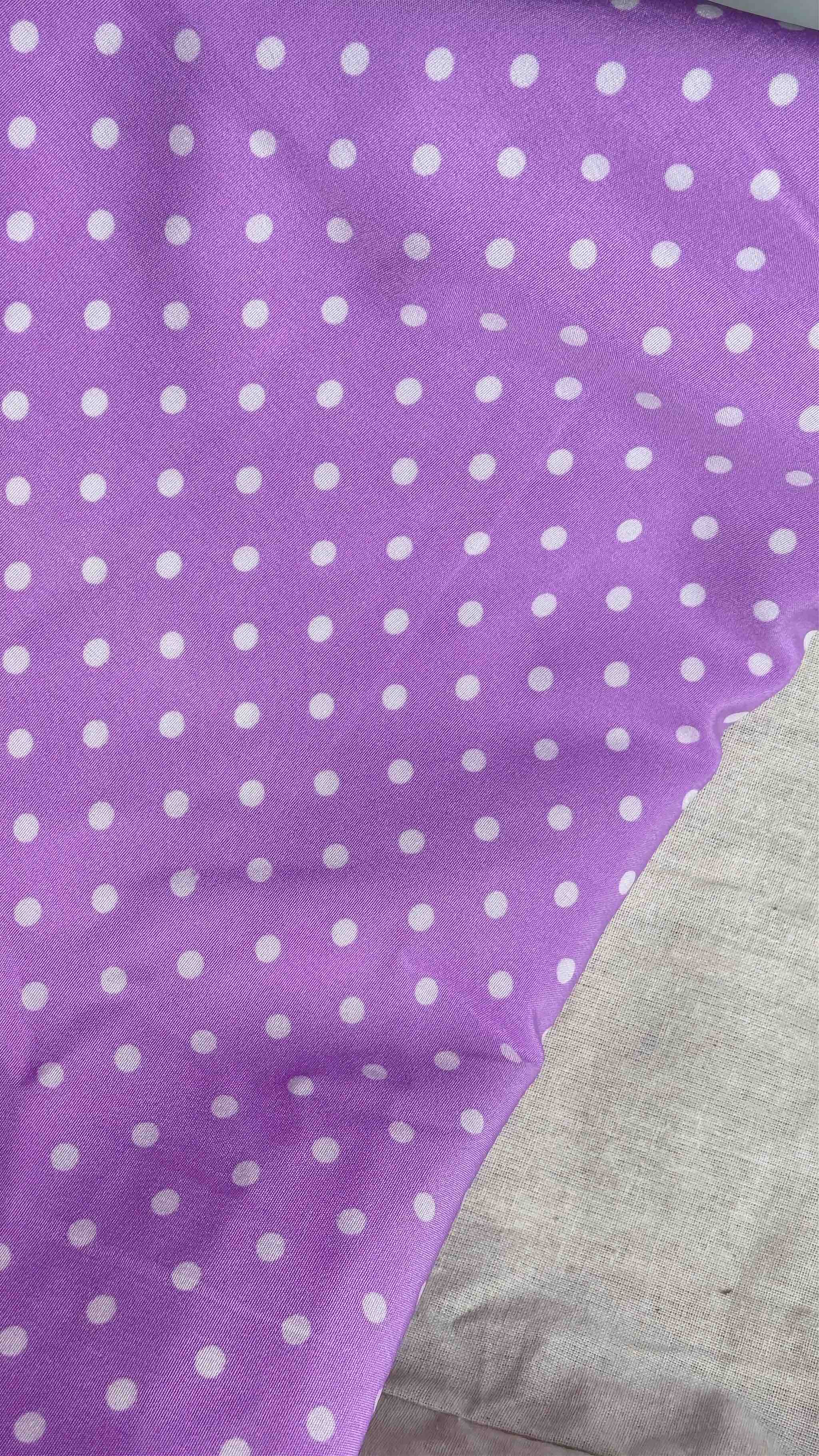 Vải Lụa 100D in bi nhiều màu - may đầm, áo dài, áo bà ba (dài 1m, khổ 1m5, vải cắt liền)
