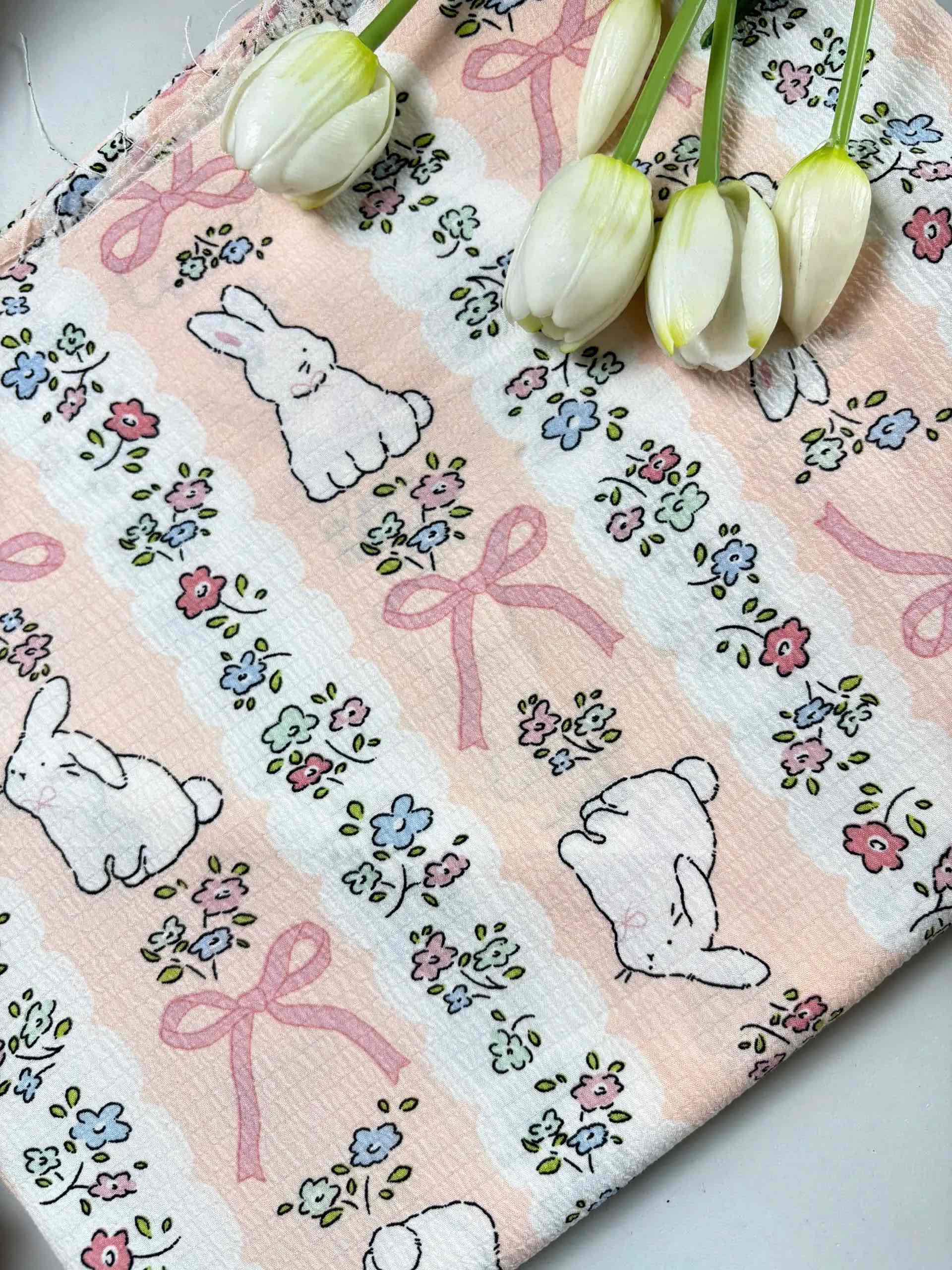 Vải xốp gạo (xốp Thái) - nhiều mẫu in dễ thương - may đồ bộ, đầm trẻ em và người lớn  (dài 1m, khổ 1m5, vải cắt liền)