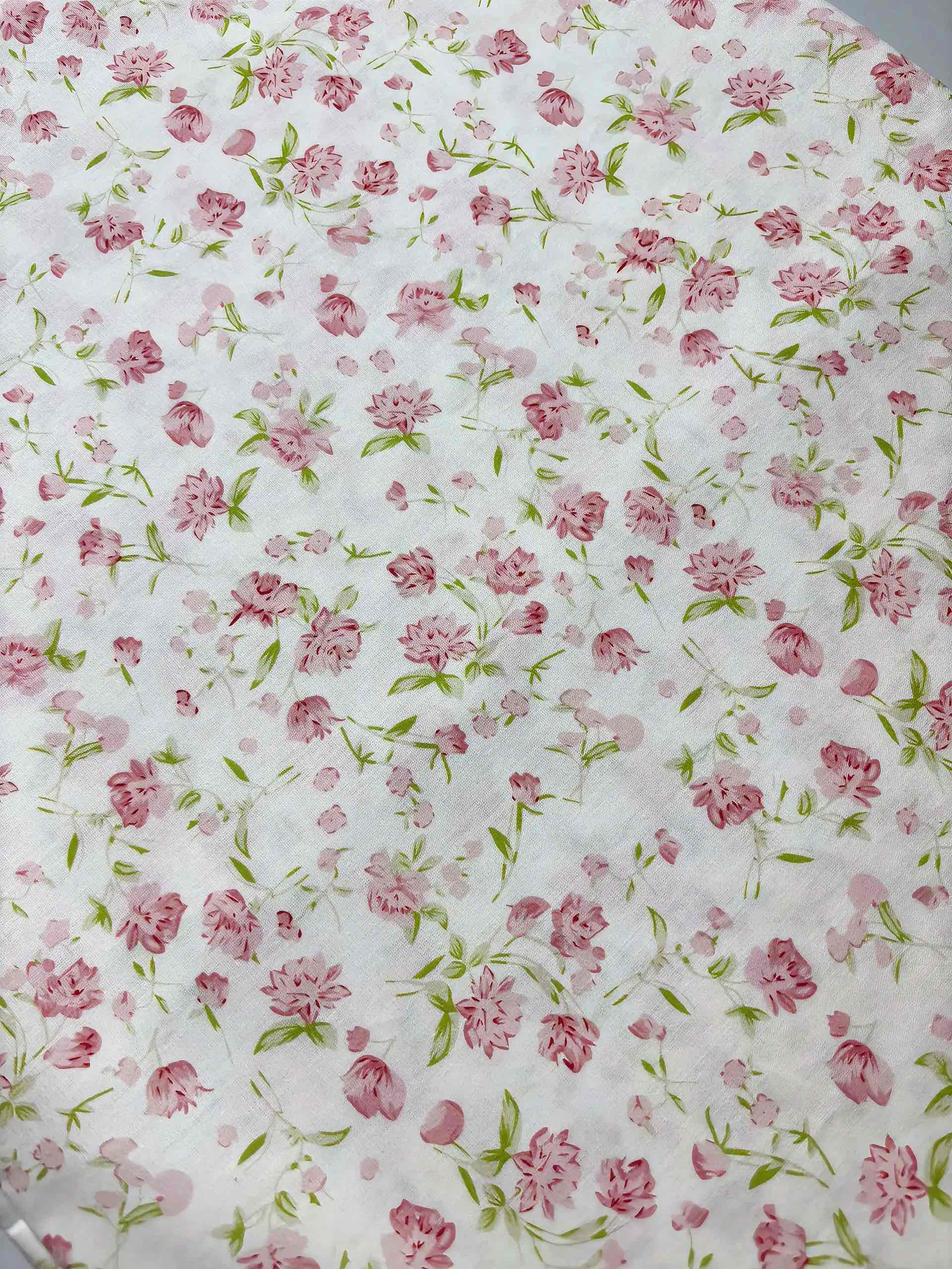 Vải Thô cotton- in hoa, chấm bi, caro, sọc- may đầm, bộ, handmade (dài 1m, khổ 1m45, vải cắt liền)