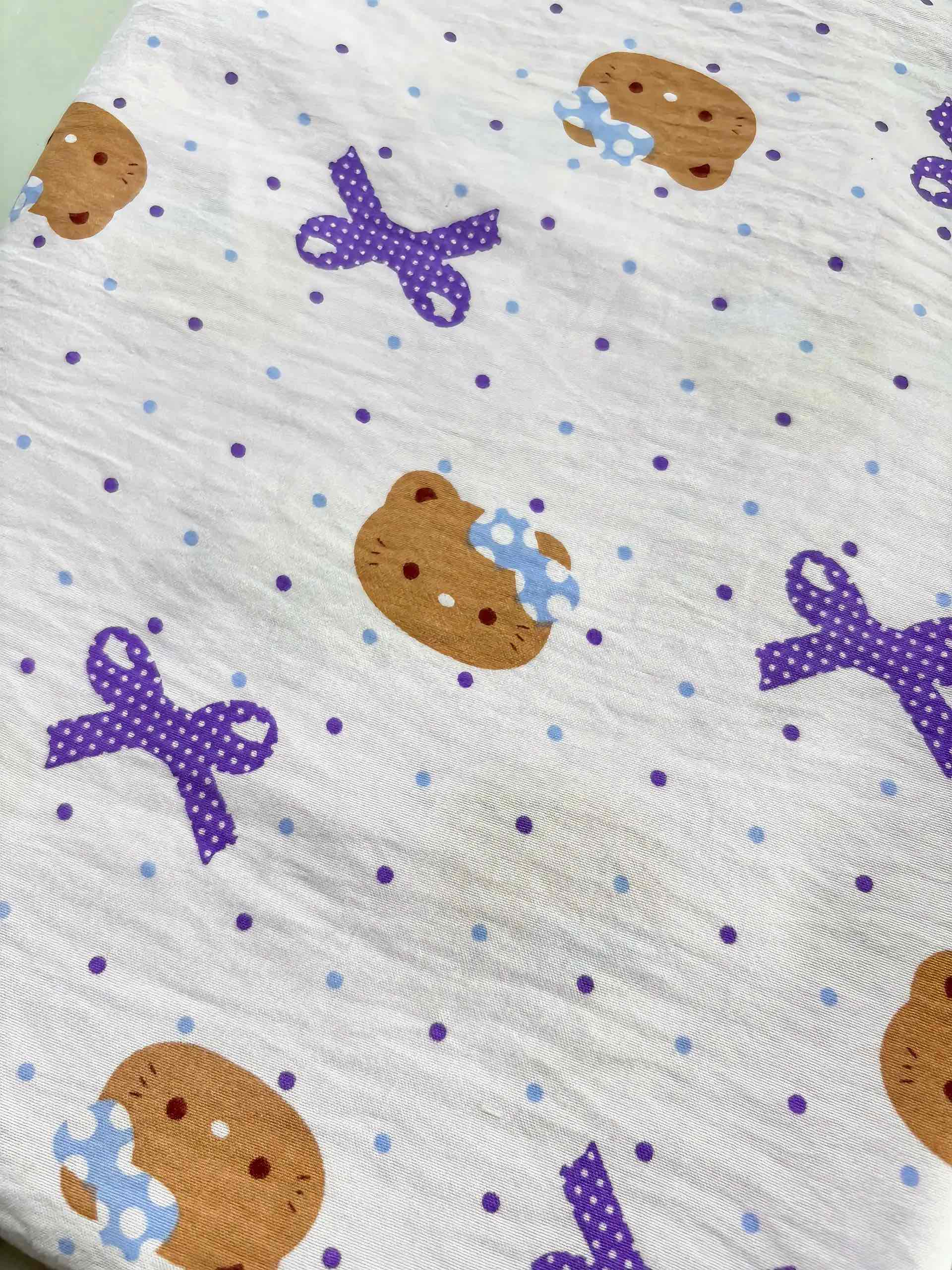 Vải Cotton hàn (đũi lạnh) in hoa, hình cute - may bộ, đầm, handmade, decor (dài 1m, khổ 1m6, vải cắt liền)