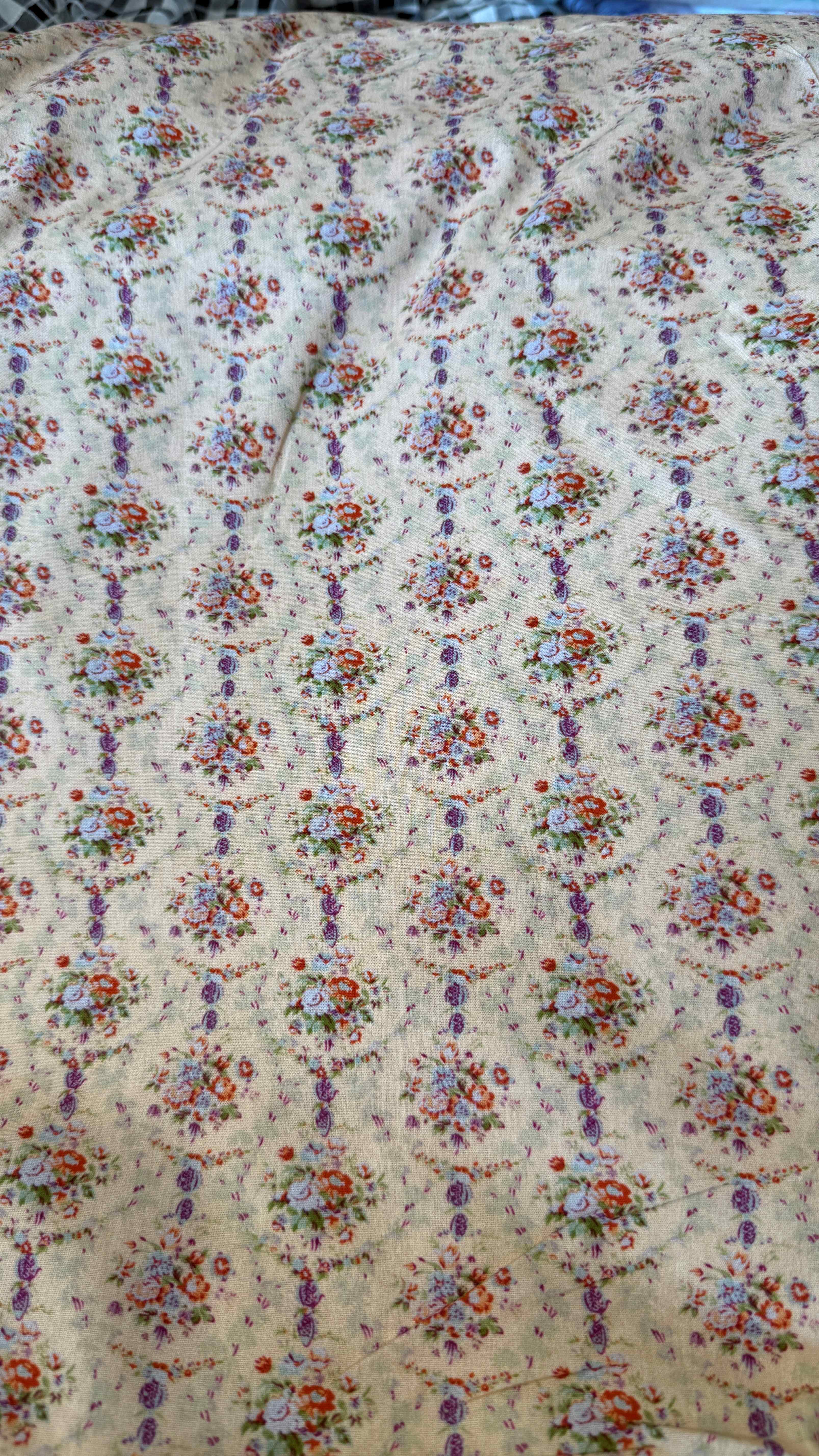 Vải thô cotton (SLx0.5m khổ 1.45m) kate lụa 3D họa tiết in hoa nhí phong phú, đa dạng, bắt mắt.
