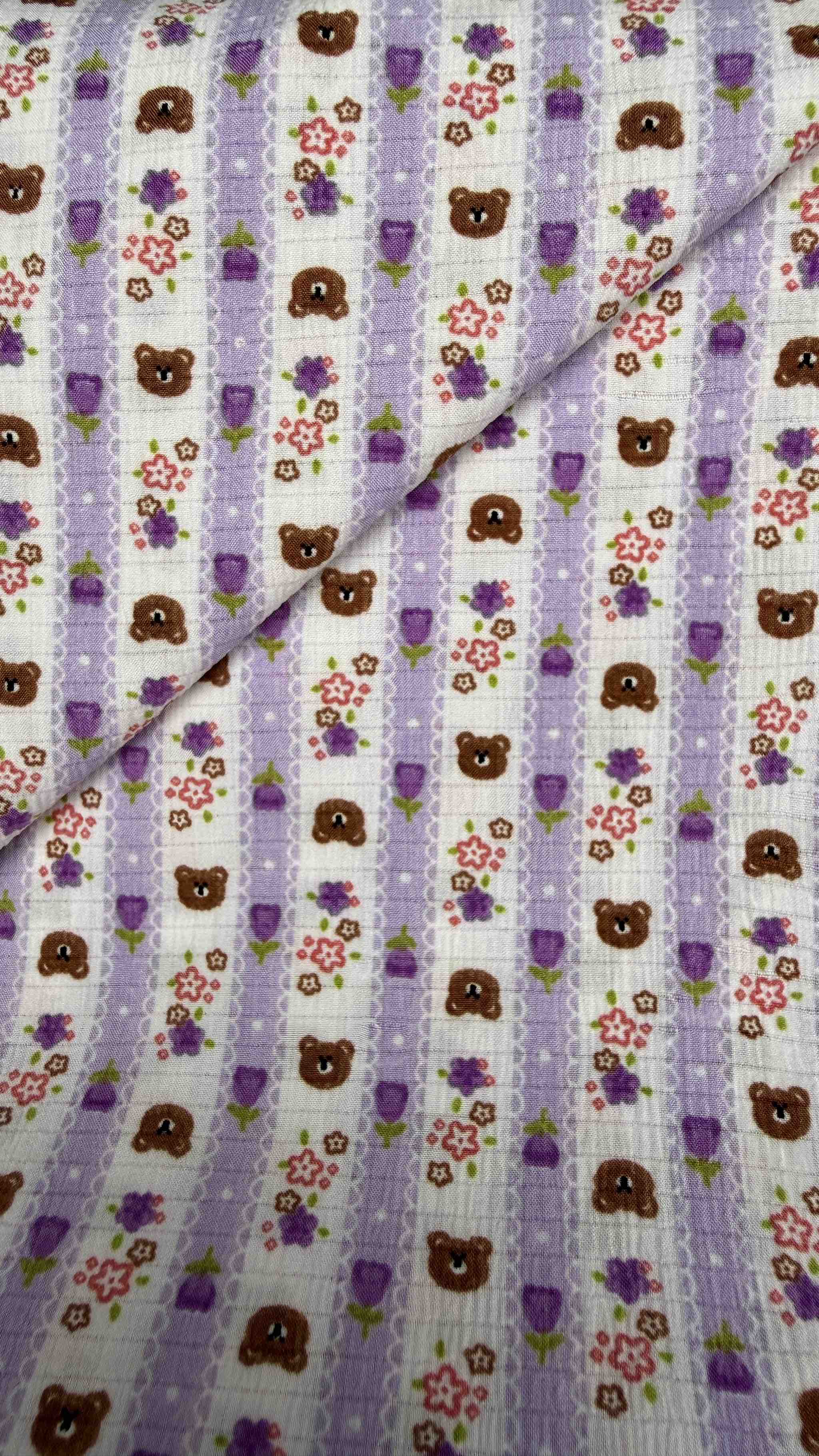 Vải xốp gạo (xốp Thái) - nhiều mẫu in dễ thương - may đồ bộ, đầm trẻ em và người lớn  (dài 1m, khổ 1m5, vải cắt liền)