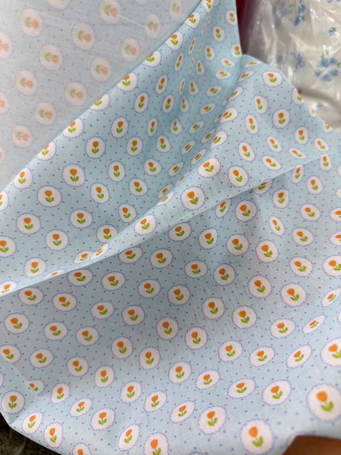 Vải Thô cotton- in hoa, chấm bi, caro, sọc- may đầm, bộ, handmade (dài 1m, khổ 1m45, vải cắt liền)