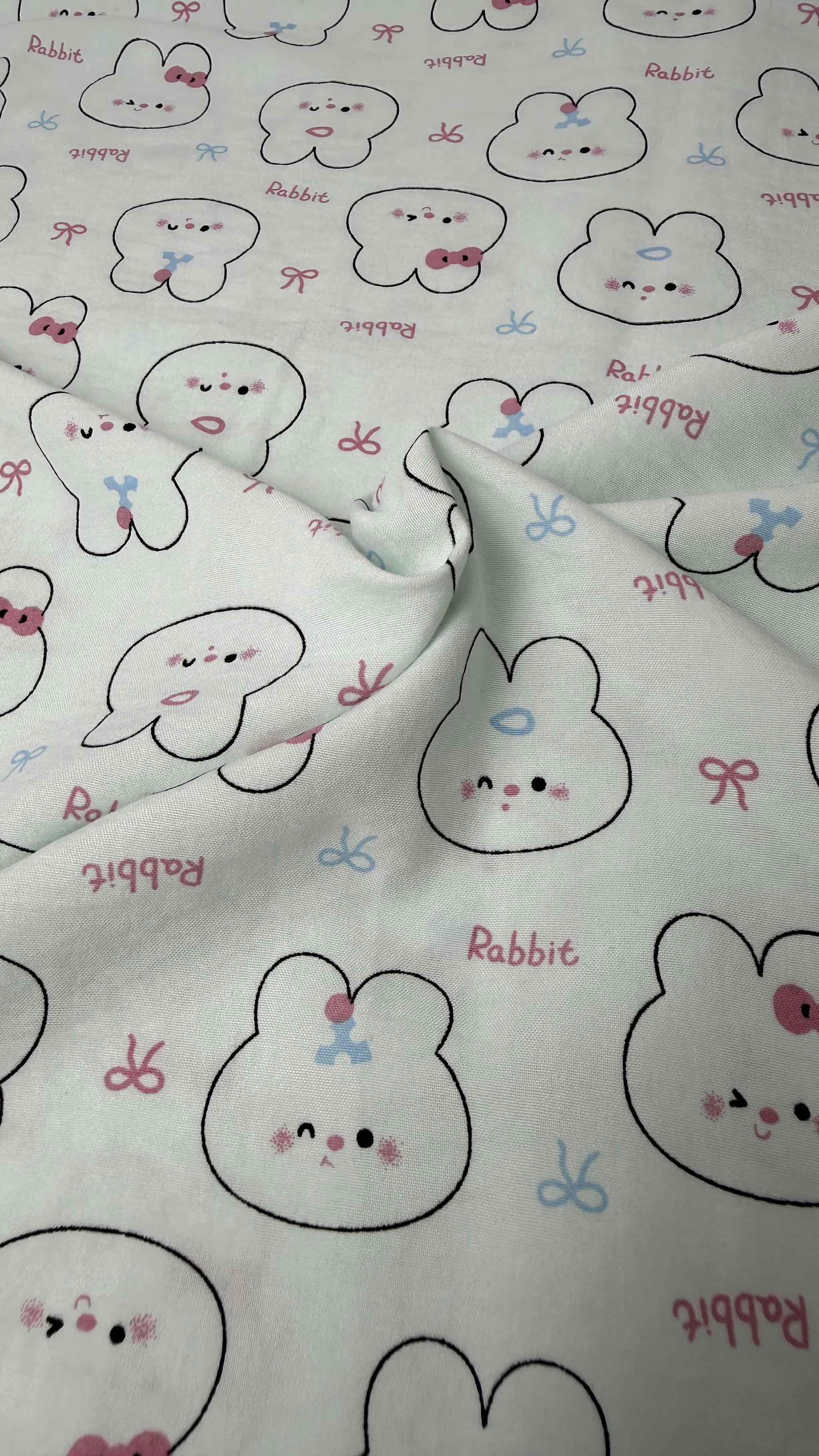 Vải Cotton hàn (đũi lạnh) in hoa, hình cute - may bộ, đầm, handmade, decor (dài 1m, khổ 1m6, vải cắt liền)