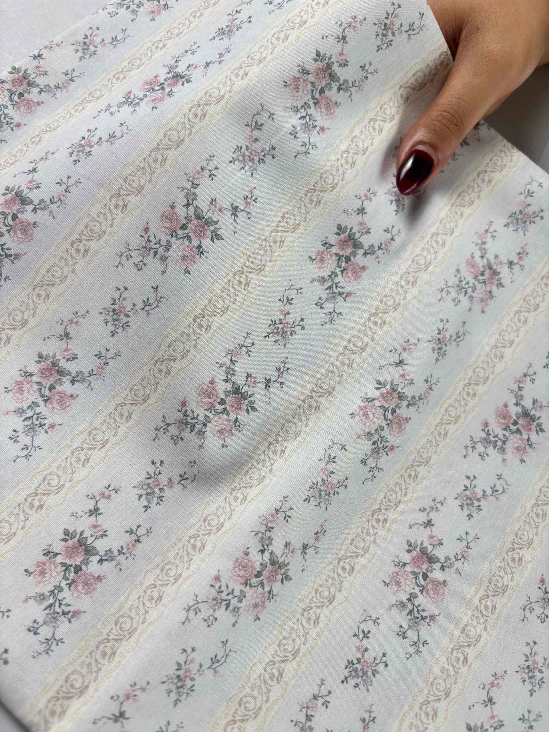 Vải Thô cotton in hoa, caro, sọc - may bộ, đầm, handmade, decor (dài 1m, khổ 1m45, vải cắt liền)