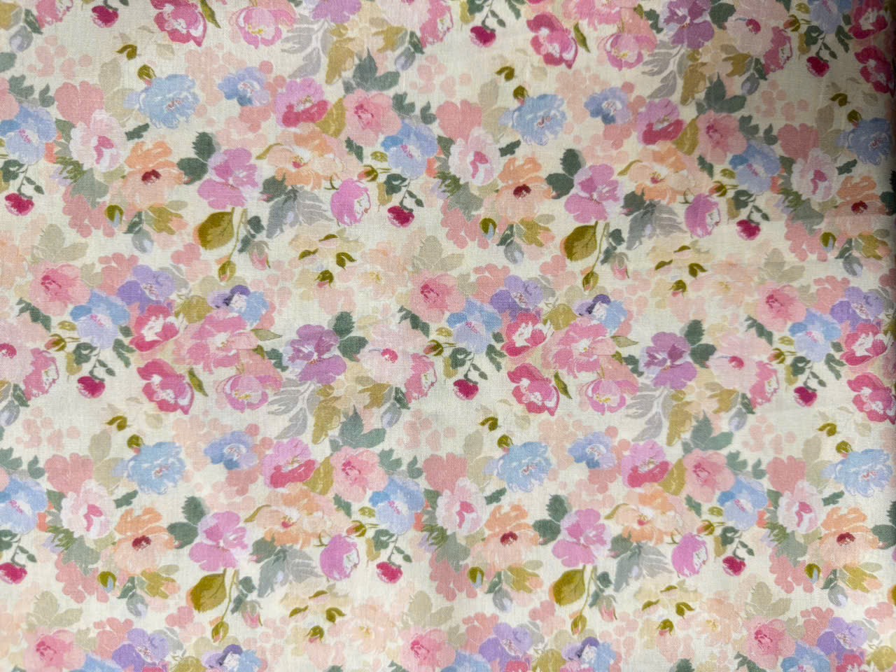 Vải Thô cotton hoa - may đầm, bộ người lớn, bé gái mùa hè, DIY…(dài 1m, khổ 1.45, vải cắt liền)