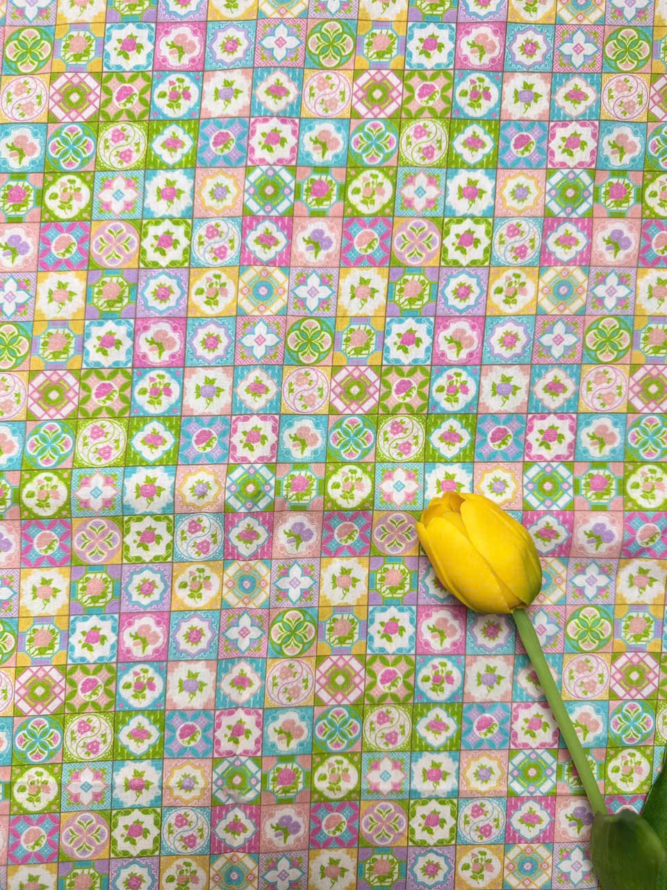 Vải Thô cotton hình động vật, búp bê - may quần áo bé gái, handmade, decor (dài 1m, khổ 1m45, vải cắt liền)