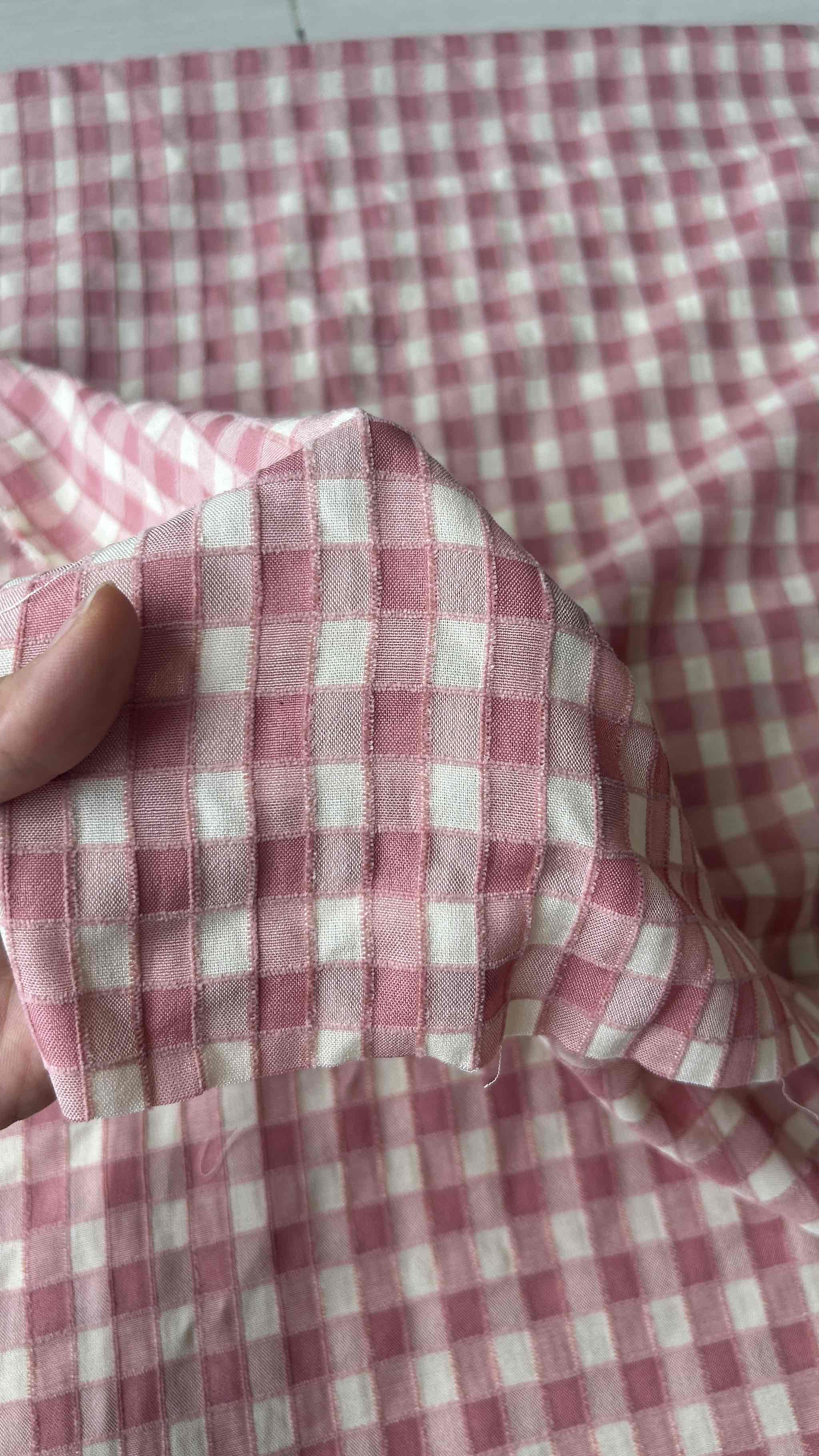 Vải cotton nhung (SLx0.5m khổ 1.5m) caro 8li, cotton thô thoáng khí và dễ chịu