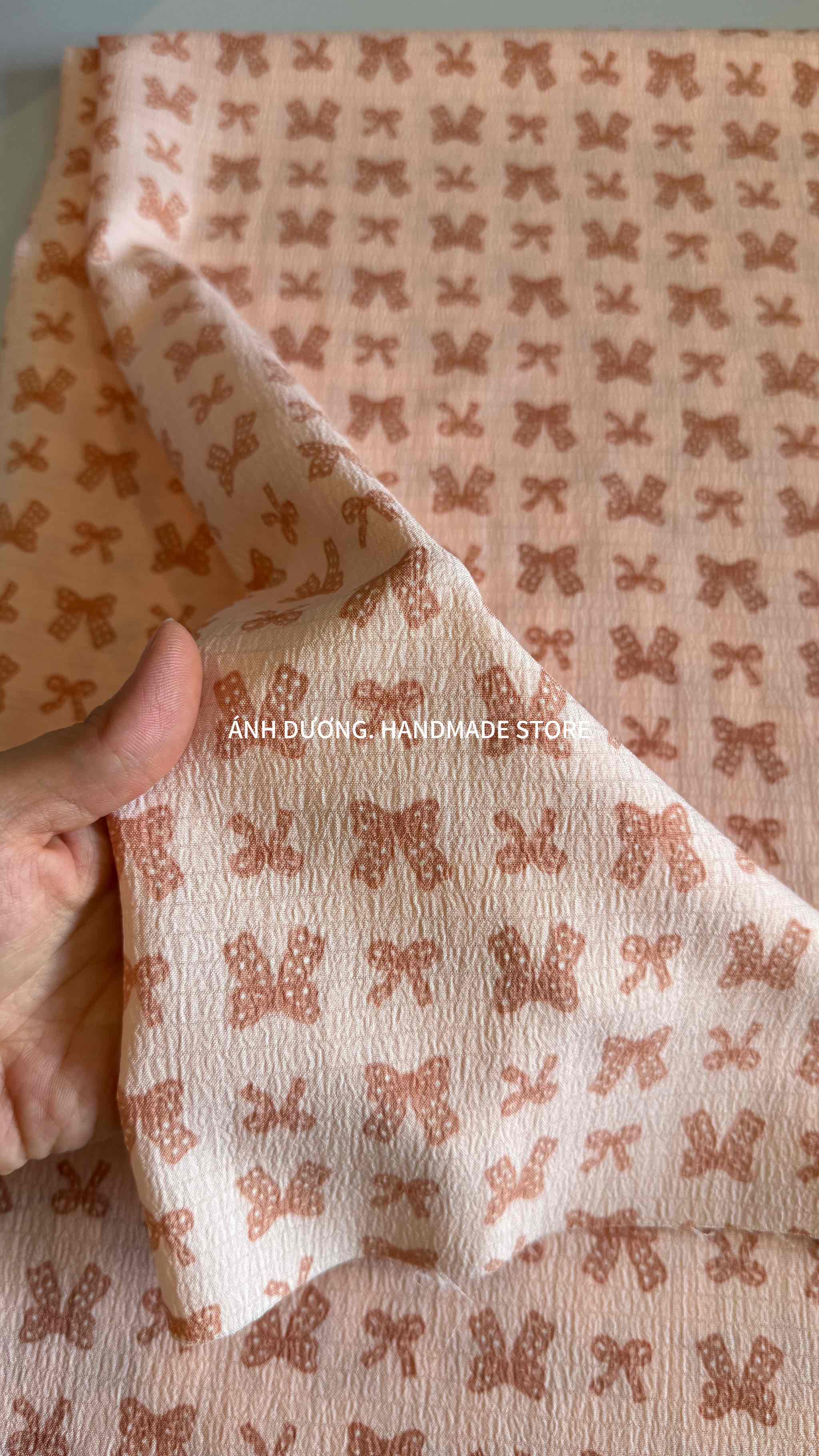 Vải xốp gạo (SLx0.5m khổ 1.5m) in hình dễ thương gấu, loopy, dâu, thỏ, nơ, kitty....