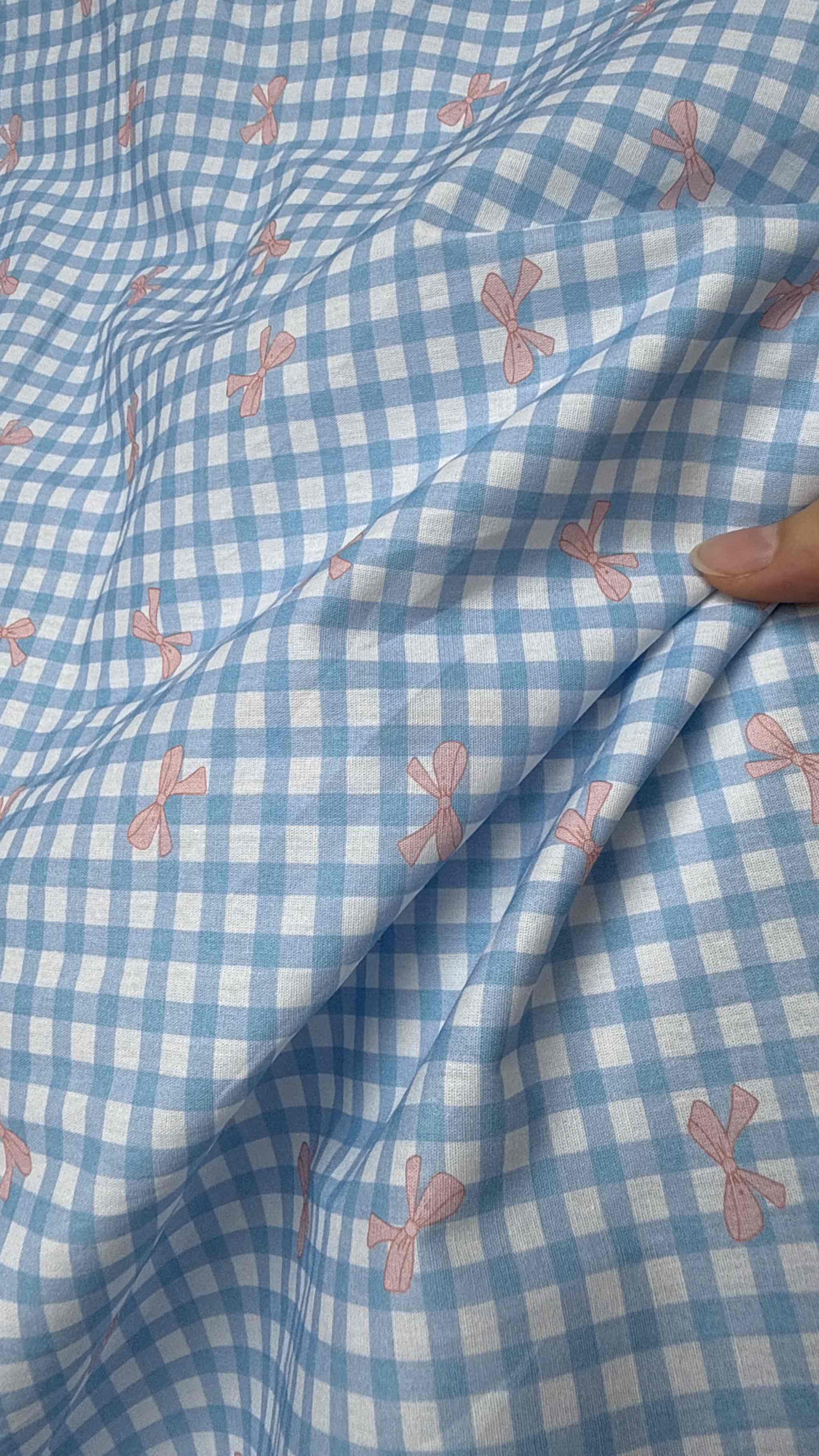 Vải Thô cotton in hoa, caro, sọc - may bộ, đầm, handmade, decor (dài 1m, khổ 1m45, vải cắt liền)