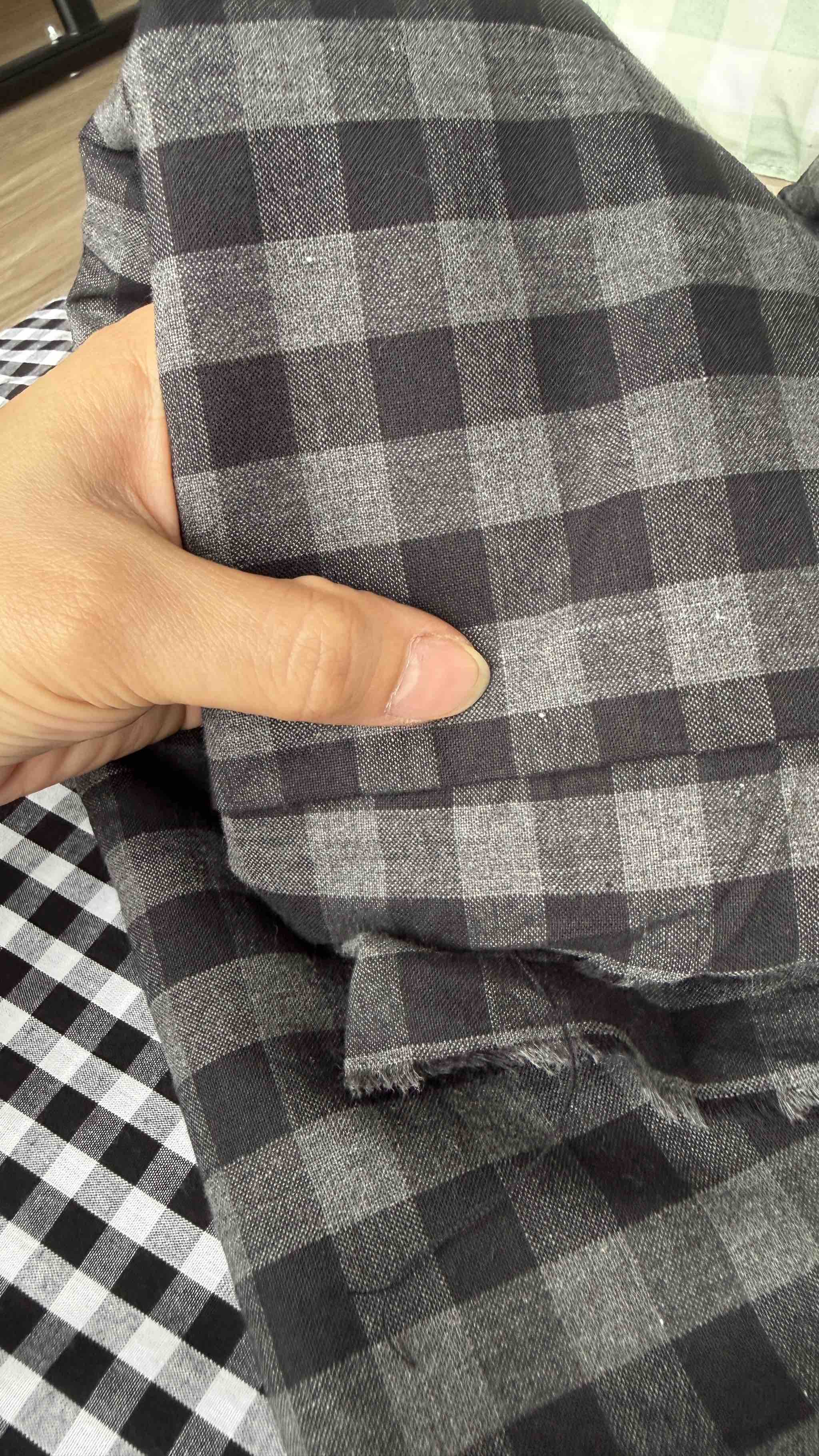 Vải Kate caro, Thô cotton caro - may áo sơ mi, bộ, đầm (dài 1m, khổ 1m45, vải cắt liền)