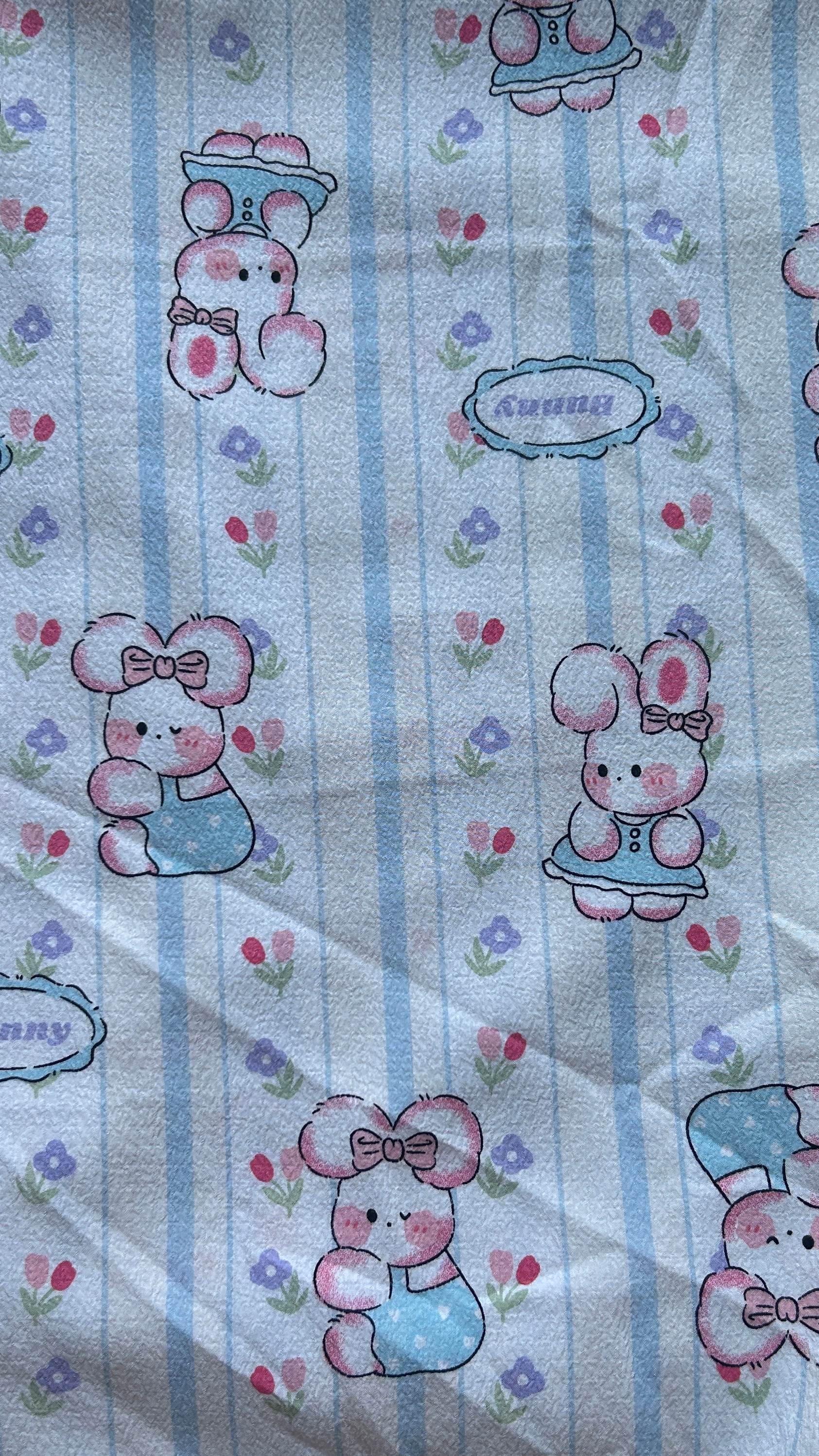 Vải xốp gạo (SLx0.5m khổ 1.5m) in hình dễ thương gấu, loopy, dâu, thỏ, nơ, kitty....