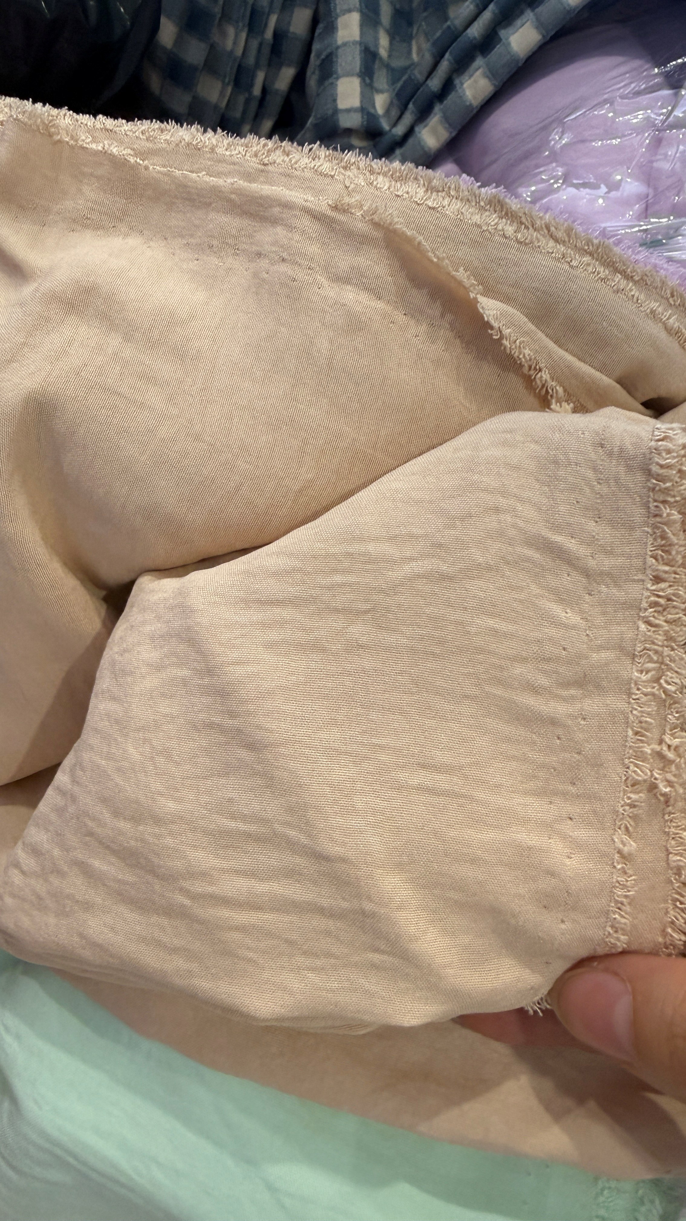Vải cotton hàn (SLx0.5m khổ 1.5m) đũi lạnh, màu trơn