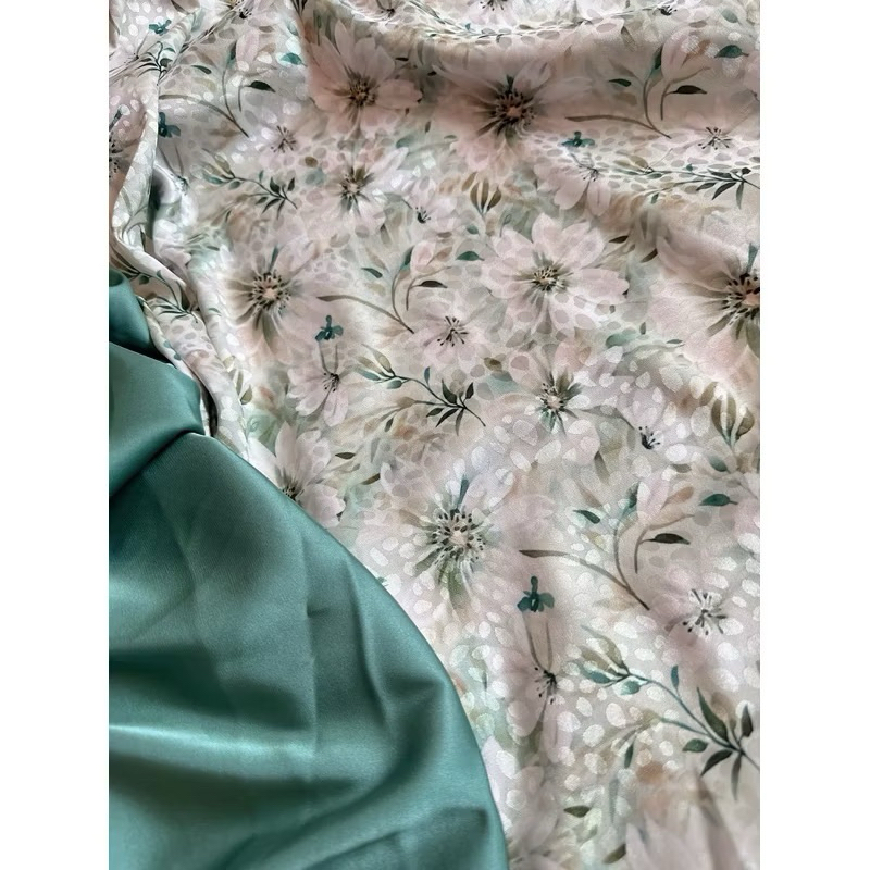Vải Gấm In Bông Cao Cấp Cho Áo Dài, khổ 1.5m (Vải khúc đẵ cắt 2m)