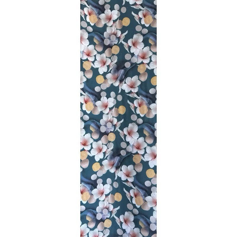 Vải lụa Thanh mai in hoa co dãn chiều, khúc 2*1.5m. (Vải khúc cắt sẵn)