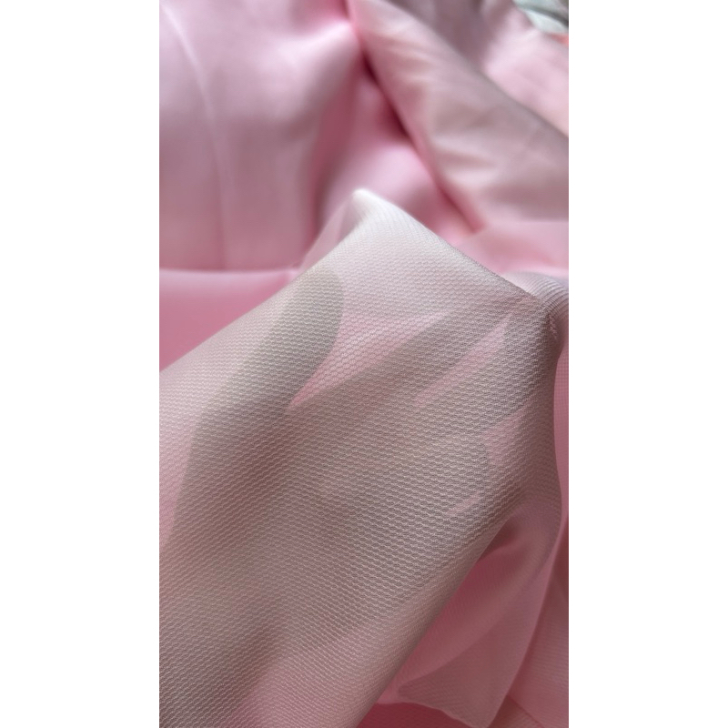 Vải Organza vân (SLx0.5m khổ 1.5m) màu hồng