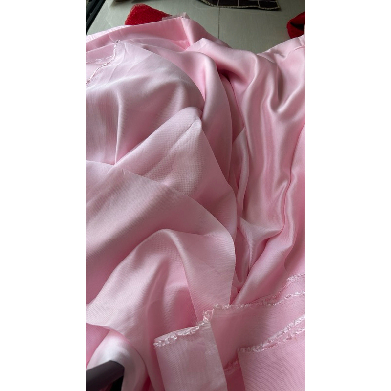 Vải Organza vân (SLx0.5m khổ 1.5m) màu hồng