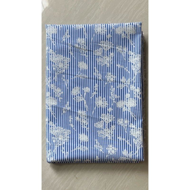 Vải cotton (SLx0.5m khổ 1.4m) kate caro, sắc nét màu đẹp, thấm hút tốt