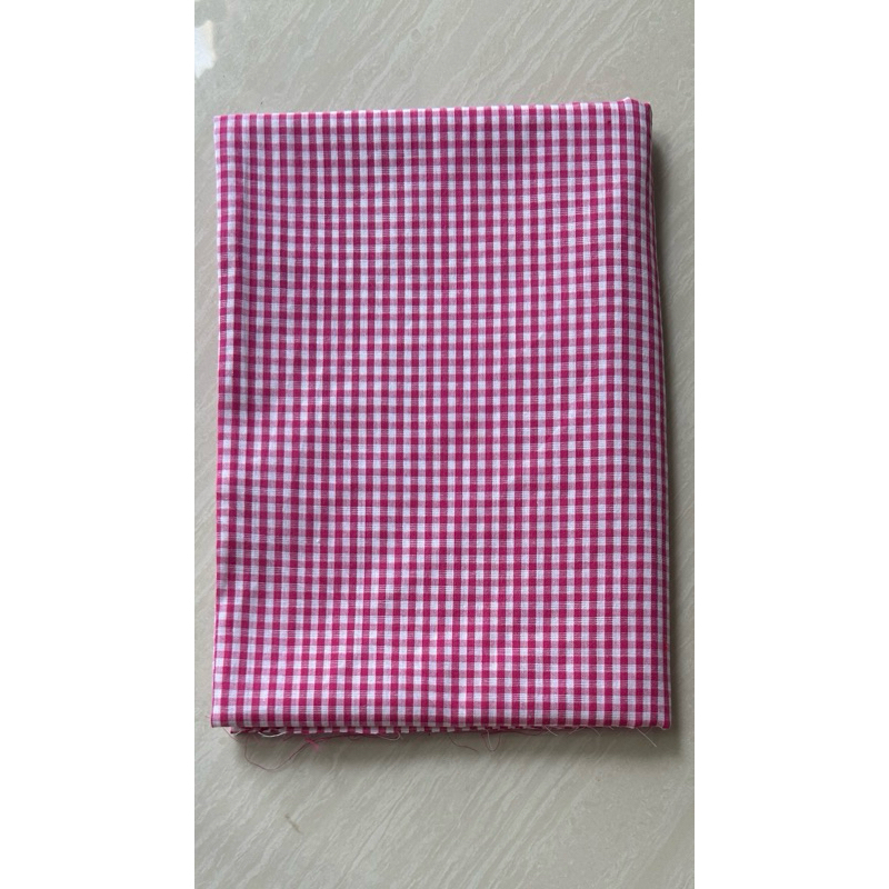 Vải cotton (SLx0.5m khổ 1.4m) kate caro, sắc nét màu đẹp, thấm hút tốt