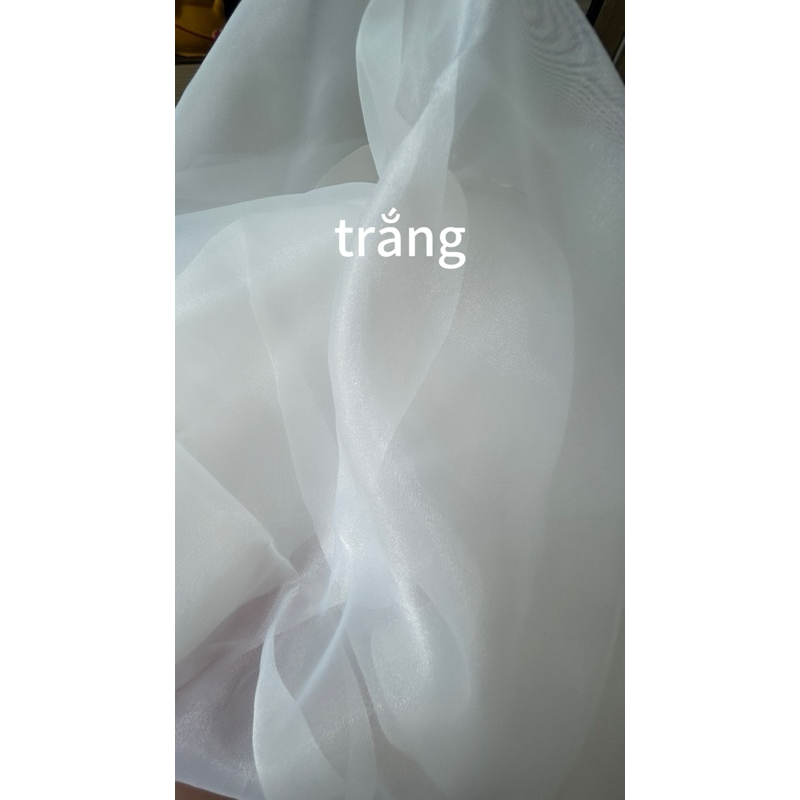 Vải organza (SLx0.5m khổ 1.5m) nhiều màu, vải khô, ánh kim tuyến