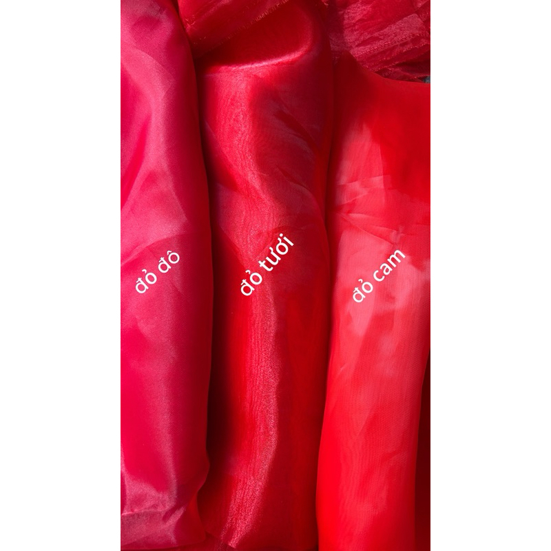 Vải organza (SLx0.5m khổ 1.5m) nhiều màu, vải khô, ánh kim tuyến
