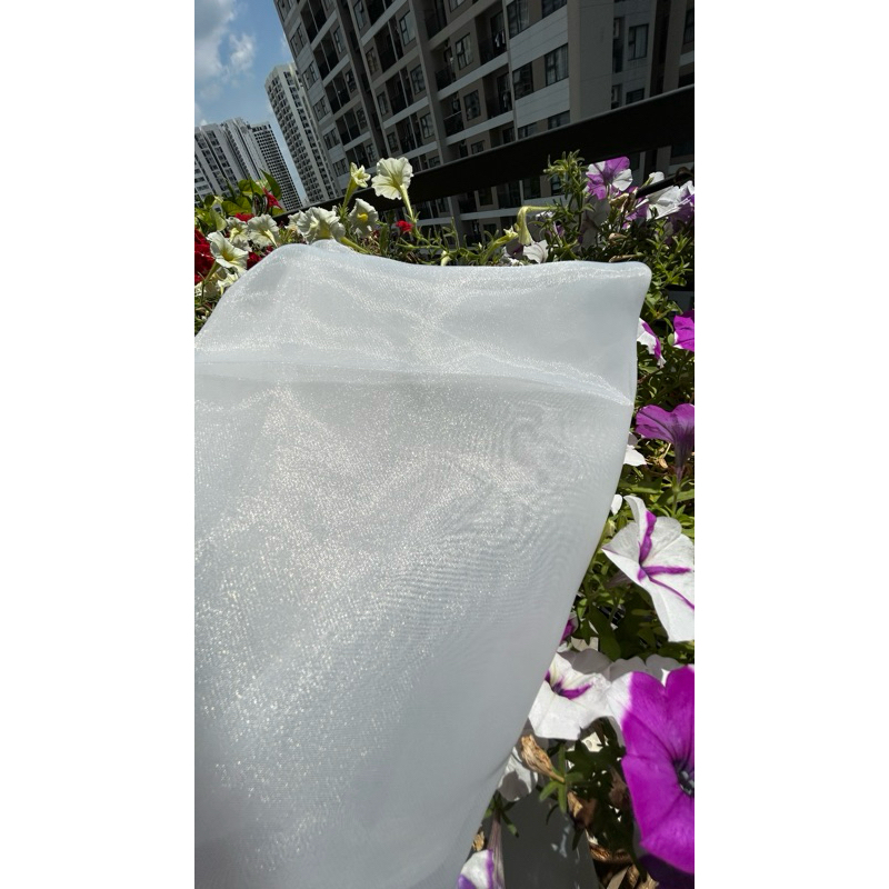 Vải organza (SLx0.5m khổ 1.5m) nhiều màu, vải khô, ánh kim tuyến