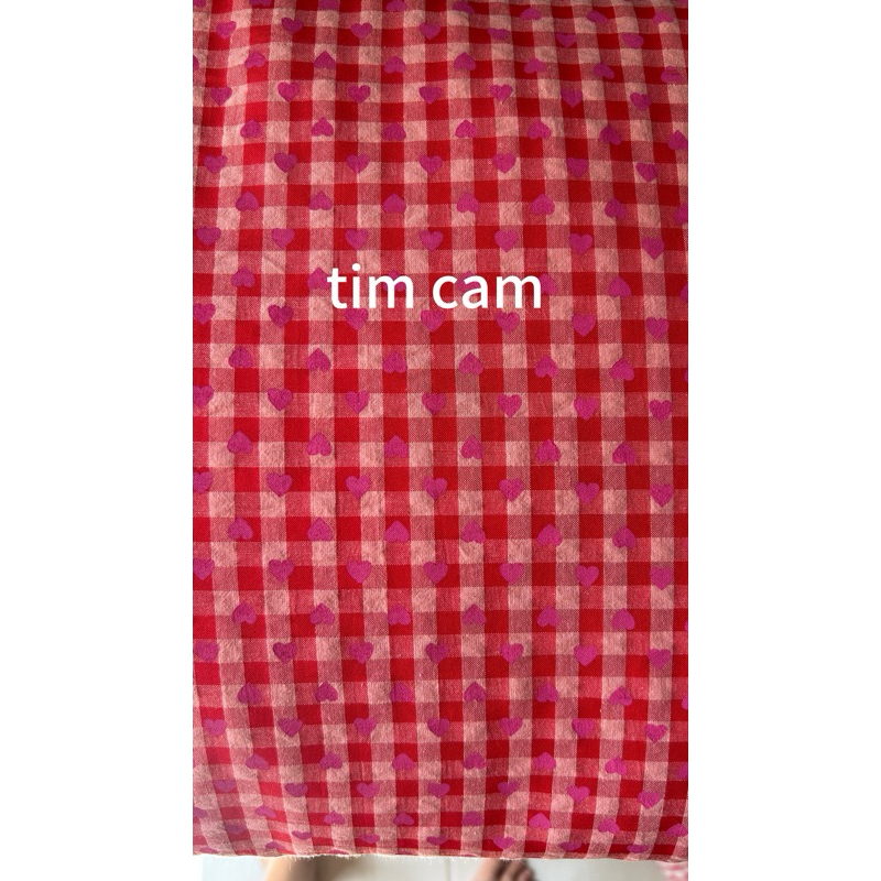 Vải xốp cotton (SLx0.5m khổ 1.5m) caro 8li, 4li nhiều màu, chất thô xốp cotton mát mẻ