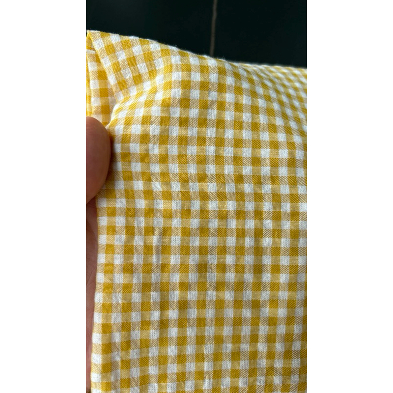 Vải xốp cotton (SLx0.5m khổ 1.5m) caro 8li, 4li nhiều màu, chất thô xốp cotton mát mẻ