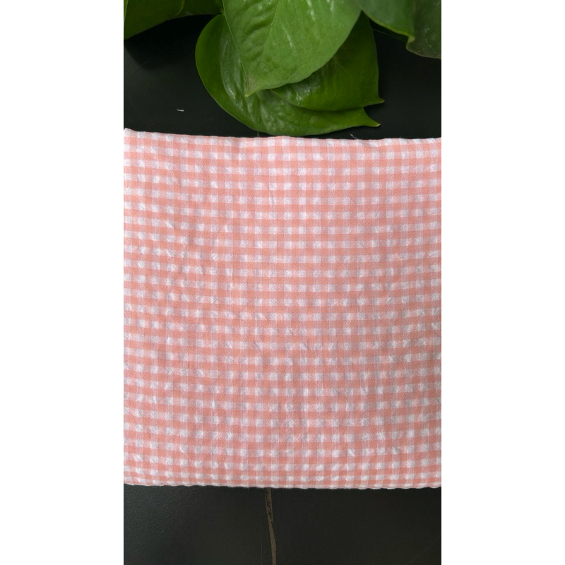 Vải xốp cotton (SLx0.5m khổ 1.5m) caro 8li, 4li nhiều màu, chất thô xốp cotton mát mẻ