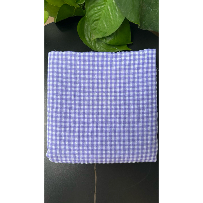 Vải xốp cotton (SLx0.5m khổ 1.5m) caro 8li, 4li nhiều màu, chất thô xốp cotton mát mẻ