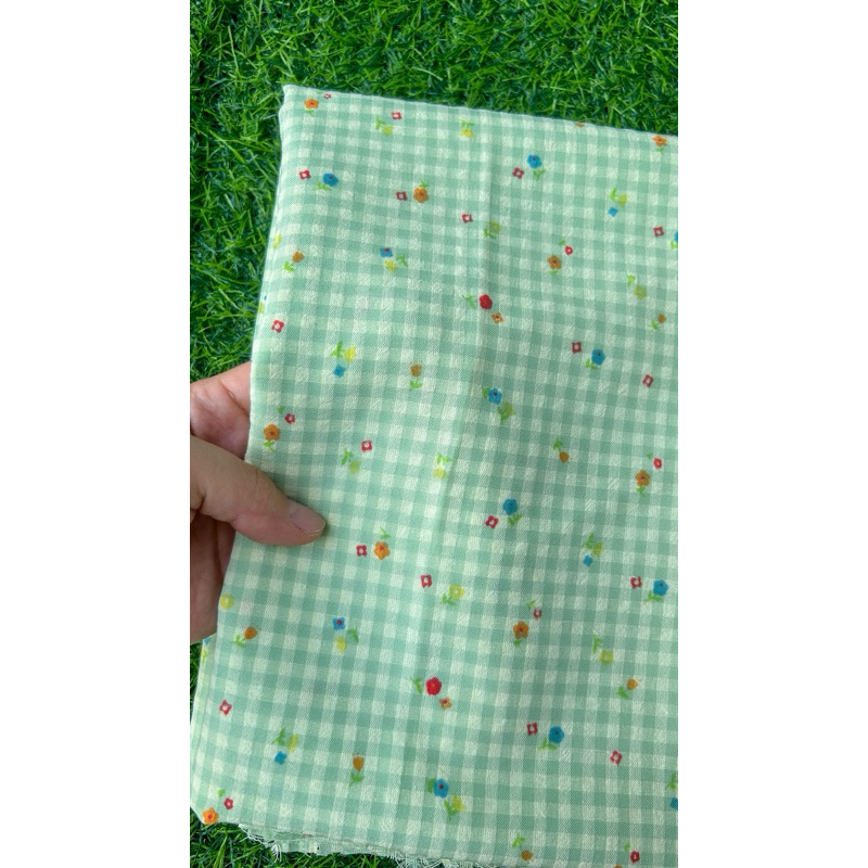 Vải xốp cotton (SLx0.5m khổ 1.5m) caro 8li, 4li nhiều màu, chất thô xốp cotton mát mẻ