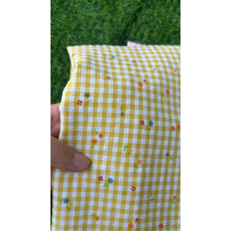 Vải xốp cotton (SLx0.5m khổ 1.5m) caro 8li, 4li nhiều màu, chất thô xốp cotton mát mẻ