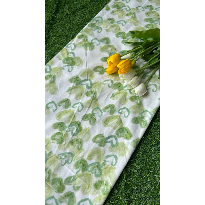 Vải thô cotton (SLx0.5m khổ 1.45m) kate lụa 3D in hoa