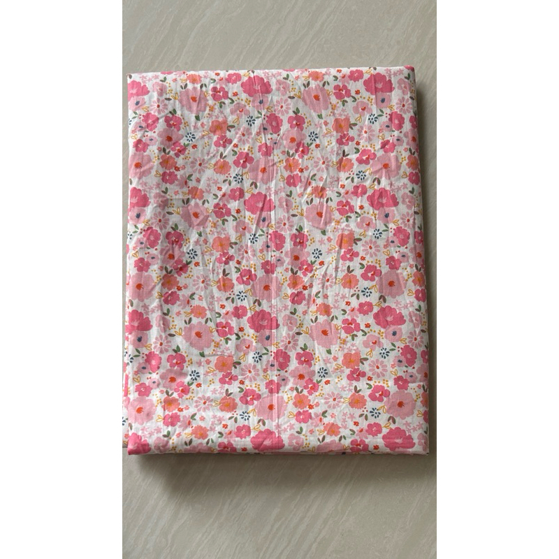 Vải thô cotton (SLx0.5m khổ 1.45m) kate lụa 3D in hoa
