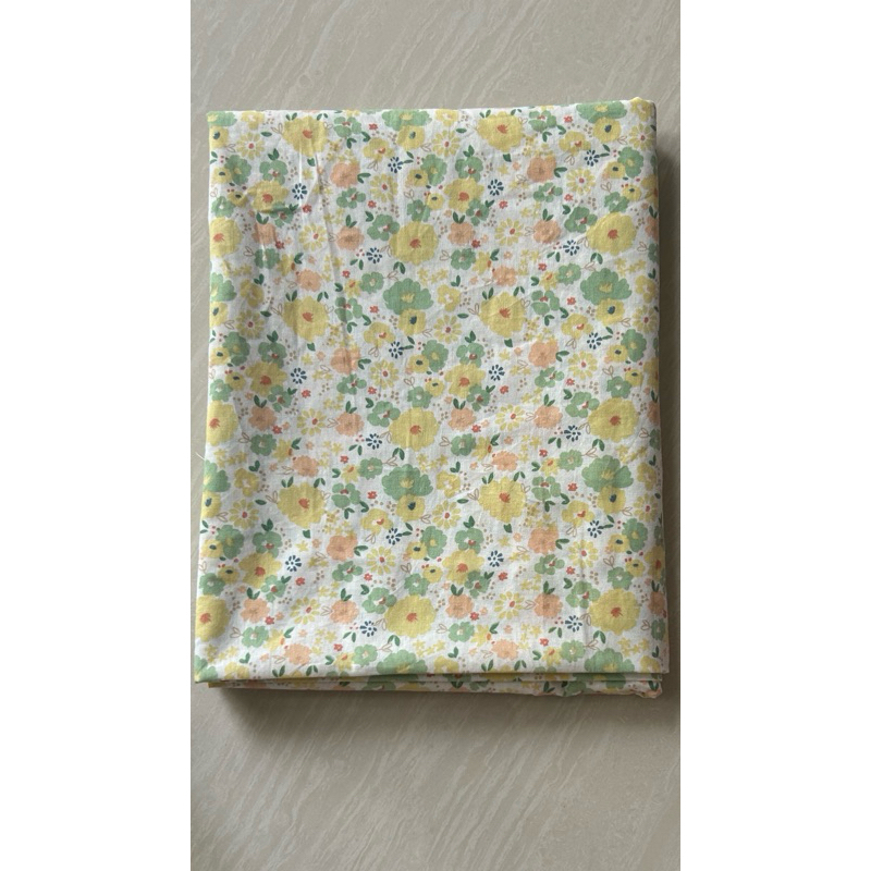 Vải thô cotton (SLx0.5m khổ 1.45m) kate lụa 3D in hoa