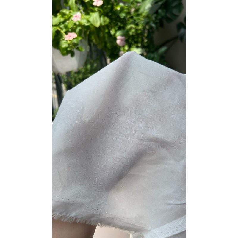 Vải boi (SLx0.5m khổ 1.35m) thêu bông chân hai đầu, boi lót