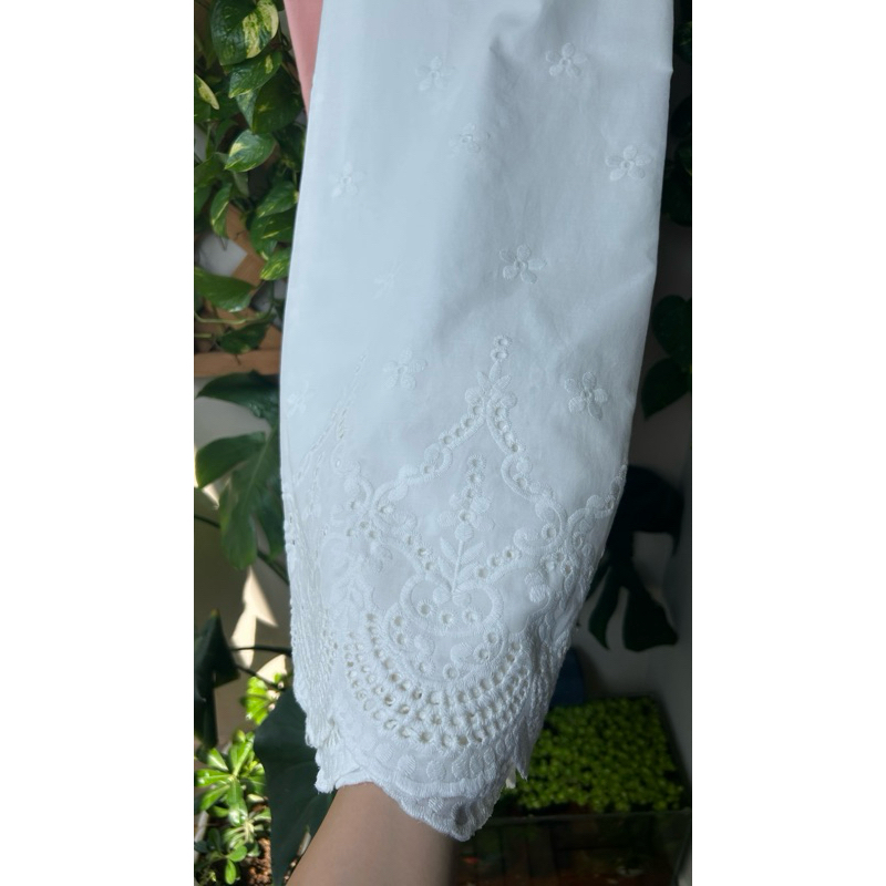 Vải boi (SLx0.5m khổ 1.35m) thêu bông chân hai đầu, boi lót