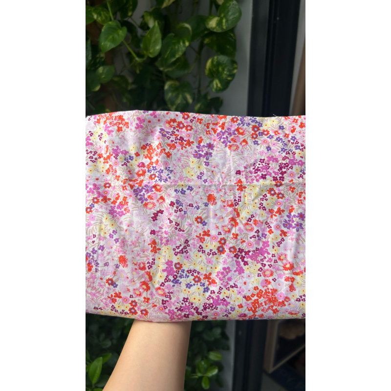 Vải Kate (SLx0.5m khổ đa dạng) in hoa may đầm, áo, decor, khăn trải bàn, dã ngoại...