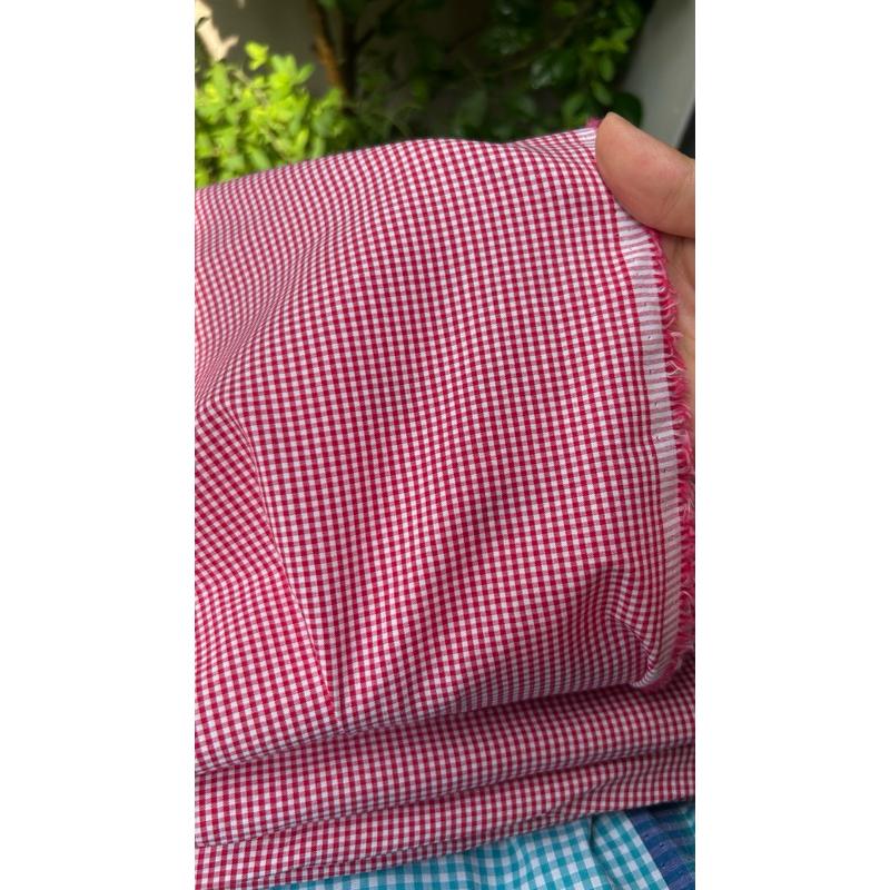 Vải cotton (SLx0.5m khổ 1.4m) kate caro, sắc nét màu đẹp, thấm hút tốt