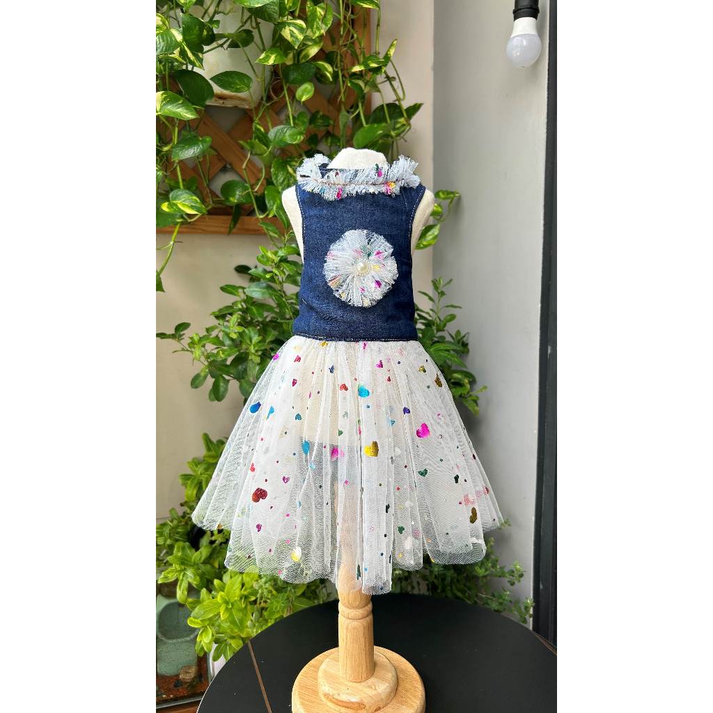 ( Thanh lý đồng giá nhiều mẫu 35k) Đầm cho thú cưng chó, mèo handmade ( tặng nơ kẹp tóc)