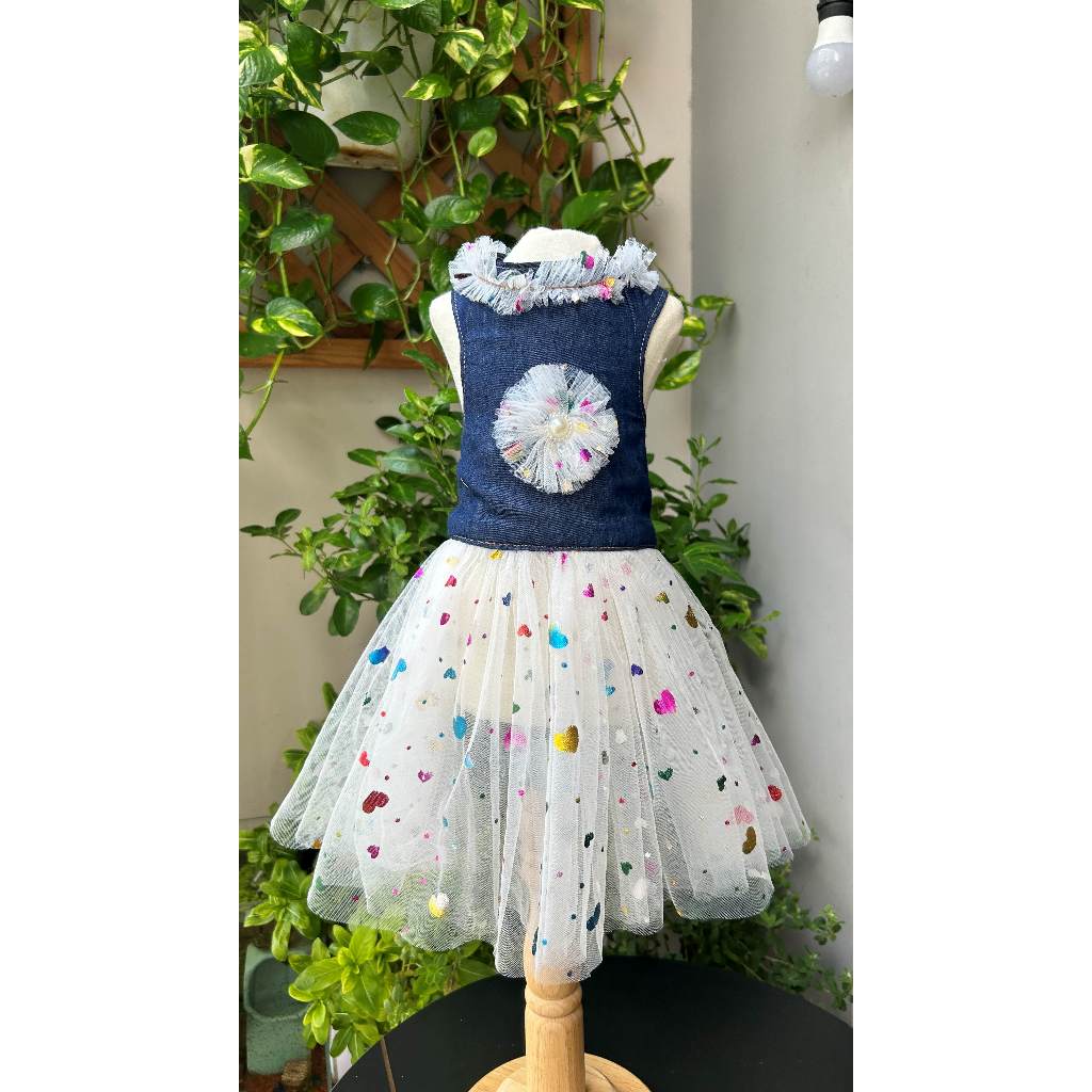 ( Thanh lý đồng giá nhiều mẫu 35k) Đầm cho thú cưng chó, mèo handmade ( tặng nơ kẹp tóc)