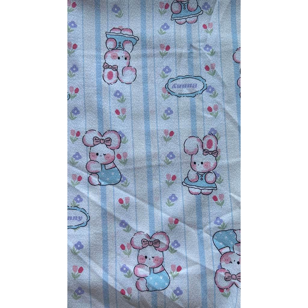 Vải xốp gạo (SLx0.5m khổ 1.5m) in hình dễ thương gấu, loopy, dâu, thỏ, nơ, kitty....