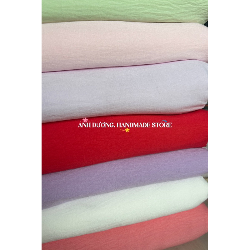 Vải cotton hàn (SLx0.5m khổ 1.5m) đũi lạnh, màu trơn