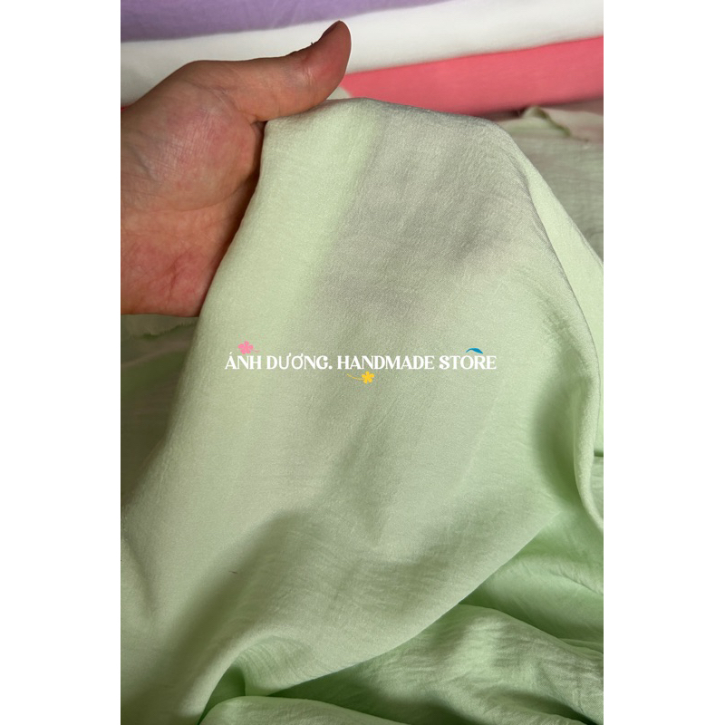 Vải cotton hàn (SLx0.5m khổ 1.5m) đũi lạnh, màu trơn