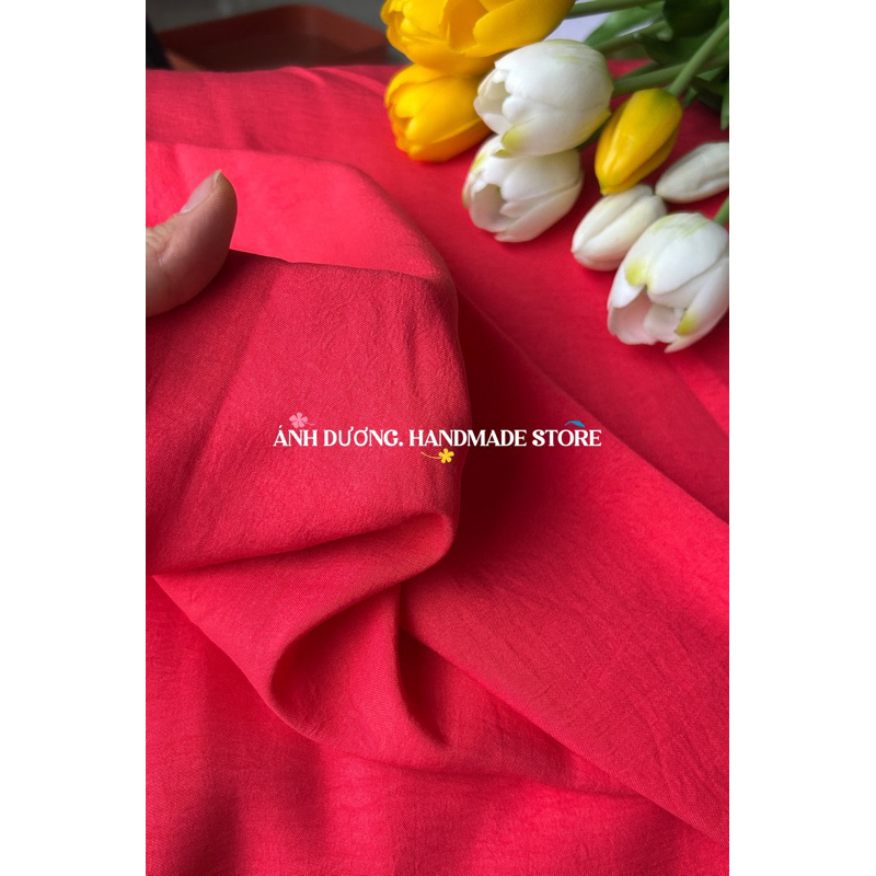 Vải cotton hàn (SLx0.5m khổ 1.5m) đũi lạnh, màu trơn