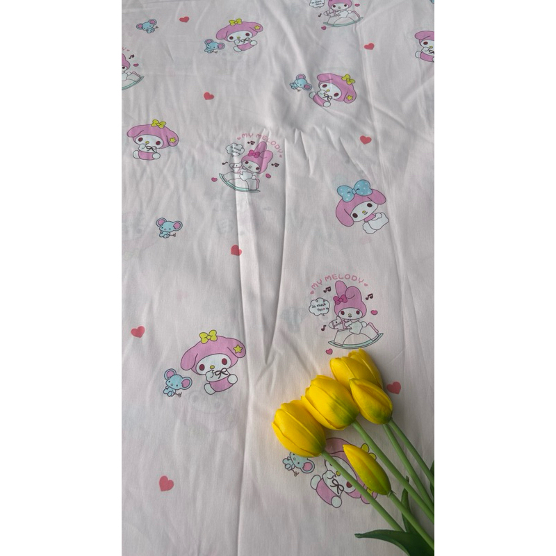 Vải thô cotton (SLx0.5m khổ 1.45m) kate lụa 3D in hình động vật, búp bê.