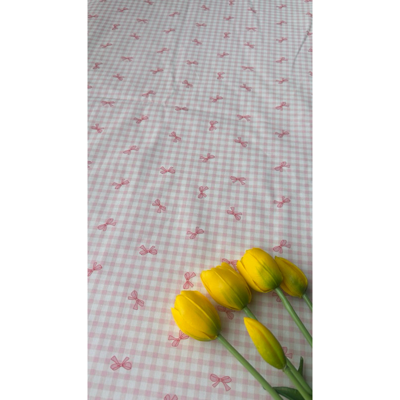 Vải thô cotton (SLx0.5m khổ 1.45m) kate lụa 3D in hoa